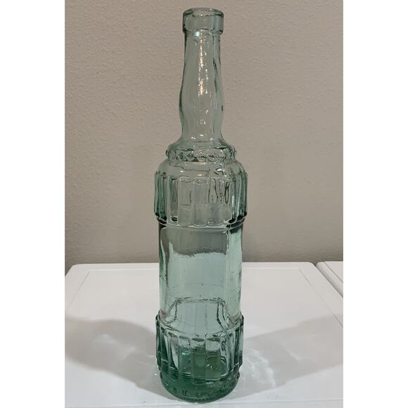 Vtg Himark Empty Green Blue Ornate Glass Bottle 12 1/2” H Made In Spain - Picture 2 of 7